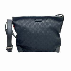 GUCCI Authentic Black Leather Shoulder Bag